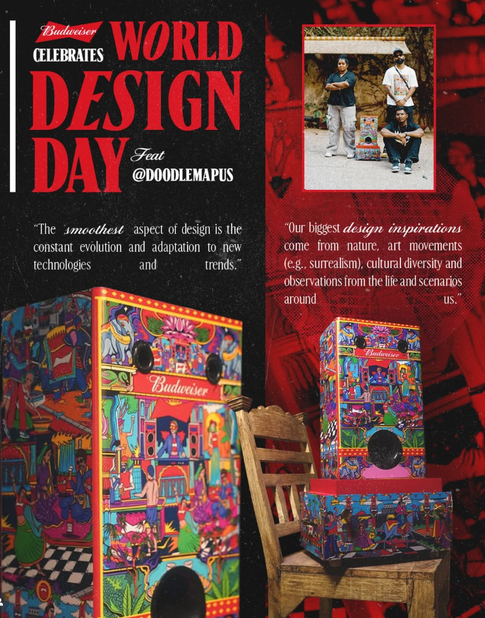Doodle Mapuls artwork for Budweiser World Design Day